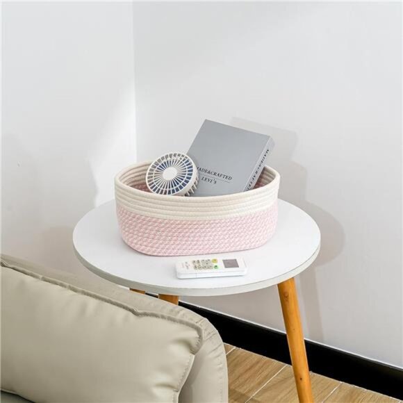 CubesLand Rectangle Organization/Storage Basket, Natural Cotton Rope Woven - Picture 5 of 7